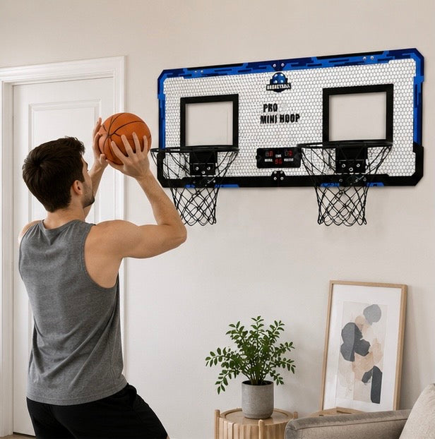 Double Basketball Hoop Game Set - Indoor Outdoor Throwing and Shooting Toy for Active Kids Sports Training and Family Fun