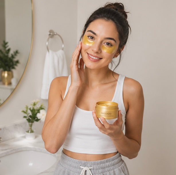 Avocado Collagen Eye Patches - Moisturizing Under Eye Masks for Dark Circles, Puffiness Reduction and Firming Skin Care