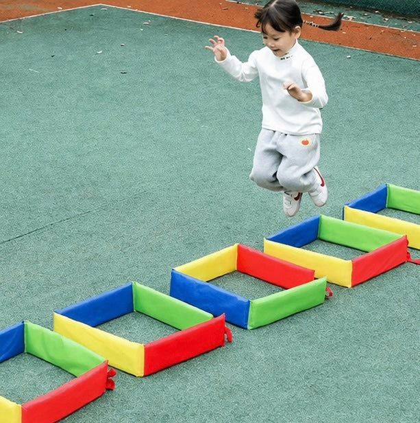 Foldable Jumping Grid Game - Indoor Outdoor Coordination Training Toy for Children's Exercise and Early Learning Activities