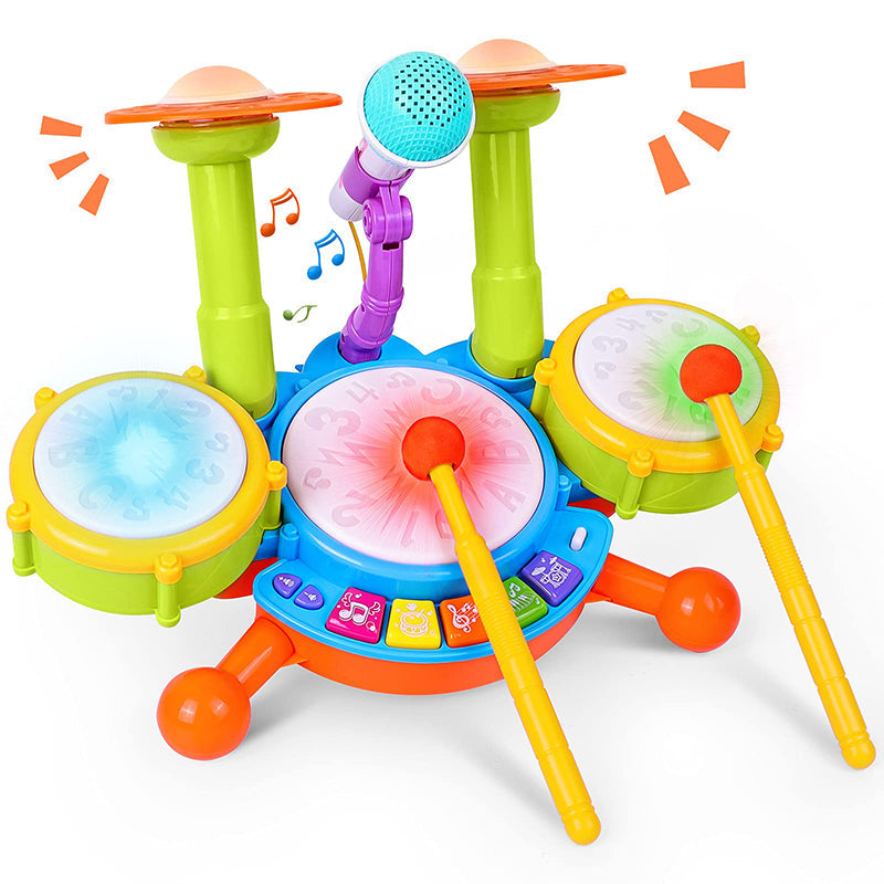 Toddler Drum Set – Musical Educational Instrument Toy with Microphone for Babies Ages 1–3, Creative Learning and Interactive Play