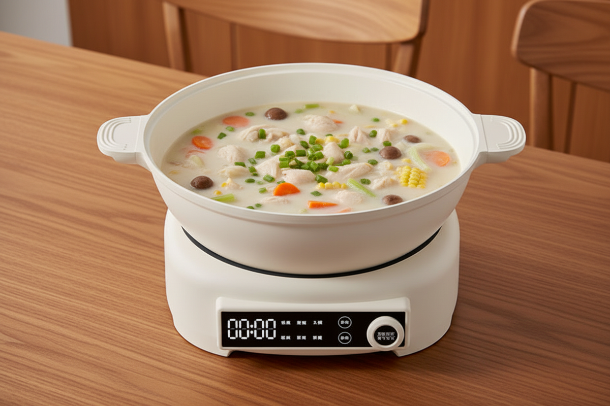 Multifunction Electric Hot Pot – 5L Steam Cooker Frying Pan and Kitchen Cooking Pot for Convenient Family Meals.