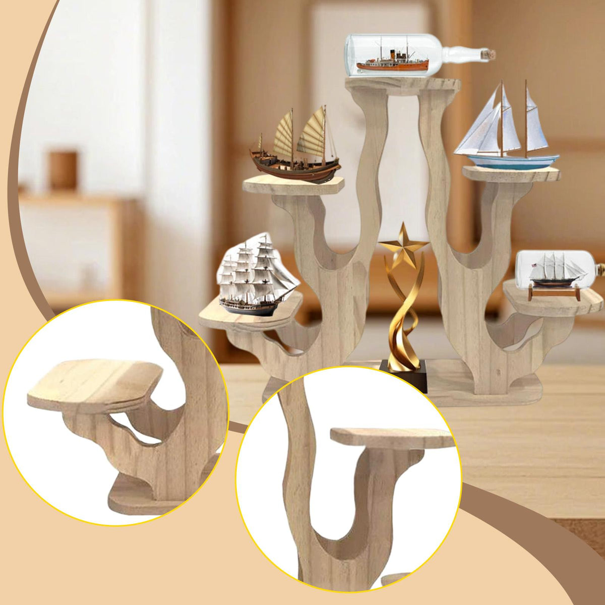 Desktop Display Stand – Multi Tier Plant and Collectible Rack for Figurines, Crafts and Home Office Decoration