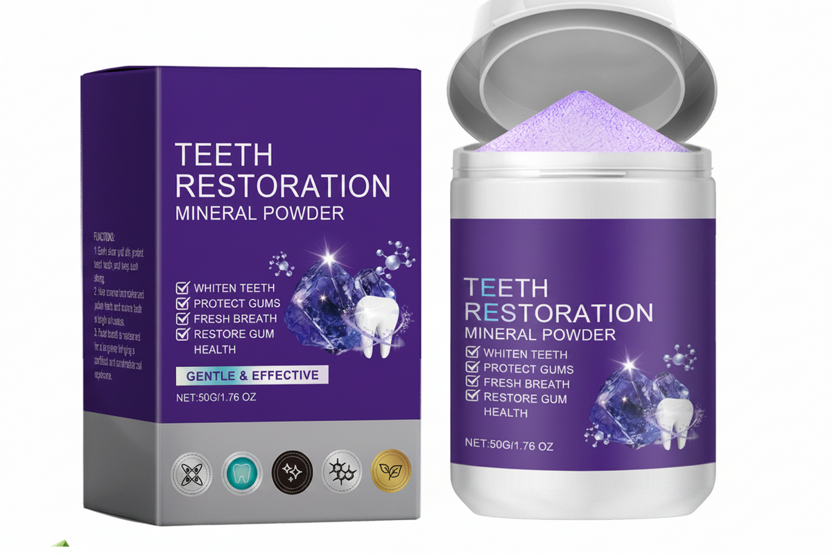 Teeth Restoration Mineral Powder – Advanced Tooth Repair Powder for Enamel Care, Whitening and Stronger Healthy Looking Teeth.