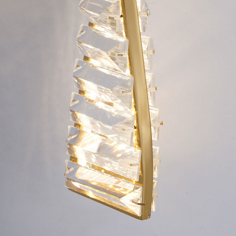 Modern Crystal Spiral Wall Sconce – Long Strip LED Wall Lamp for Hallway, Hotel, Entrance and Contemporary Indoor Lighting