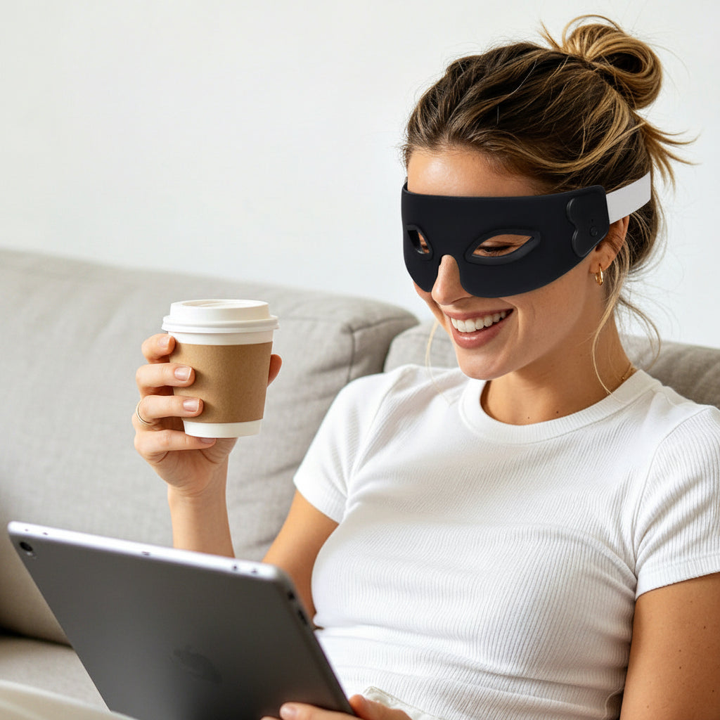 LED Eye Mask – 7-Color Flexible Silicone Photon Beauty Mask for Relaxation, Eye-Care Routines and Smoother-Looking Under-Eye Skin at Home