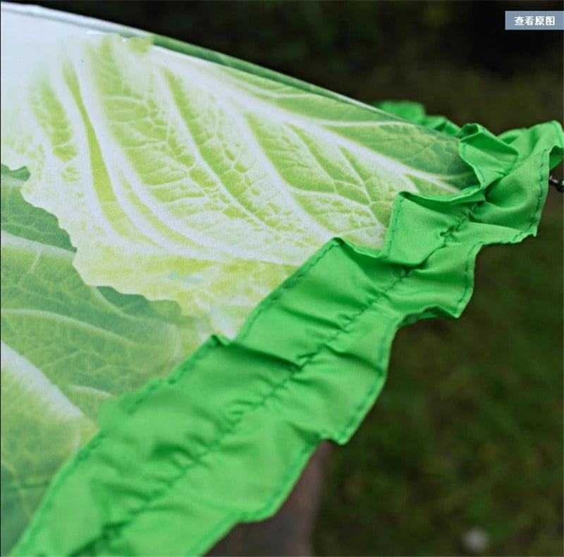 Creative Cabbage Umbrella – Funny Lettuce-Inspired Folding Parasol with UV and Rain Protection for Beach Trips, Travel, Novelty Gifts and Everyday Fun
