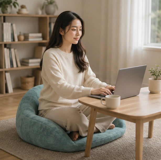 Memory Foam Meditation Cushion – Ergonomic Yoga Sitting Pillow for Floor Seating, Mindfulness Practice and Home Comfort