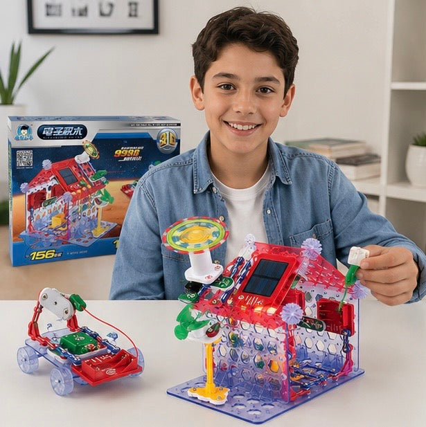 Electronic STEM Building Blocks Kit - Educational Circuit Experiment Toy for Kids Science Learning, Creativity and Exploration Activities