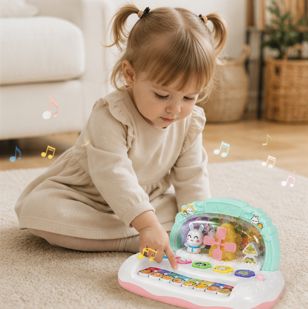 Electronic Piano Keyboard Toy-Musical Learning Instrument with Lights and Sounds for Kids Educational Development