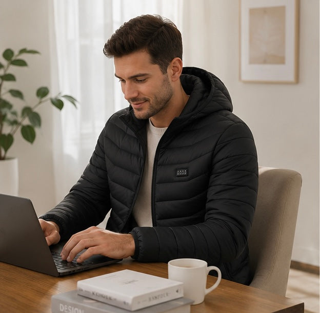 Men's USB Heated Jacket - Winter Thermal Coat with Electric Heating Technology for Outdoor Activities and Travel