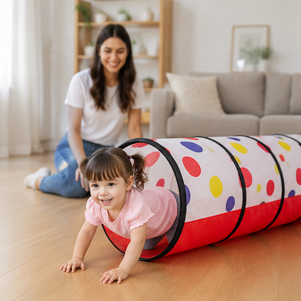 Kids Pop-Up Play Tent Set - Portable Crawling Tunnel and Ball Pool Playhouse for Indoor Outdoor Educational Fun