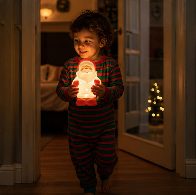 LED Christmas Night Light – Cute Santa and Snowman Bedside Lamp for Kids Bedrooms and Holiday Home Decor