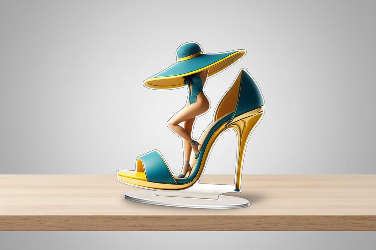 High Heel Shoe Figurine – Elegant Cartoon Desktop Ornament for Living Room Decor, Luxury Display and Stylish Gift Giving