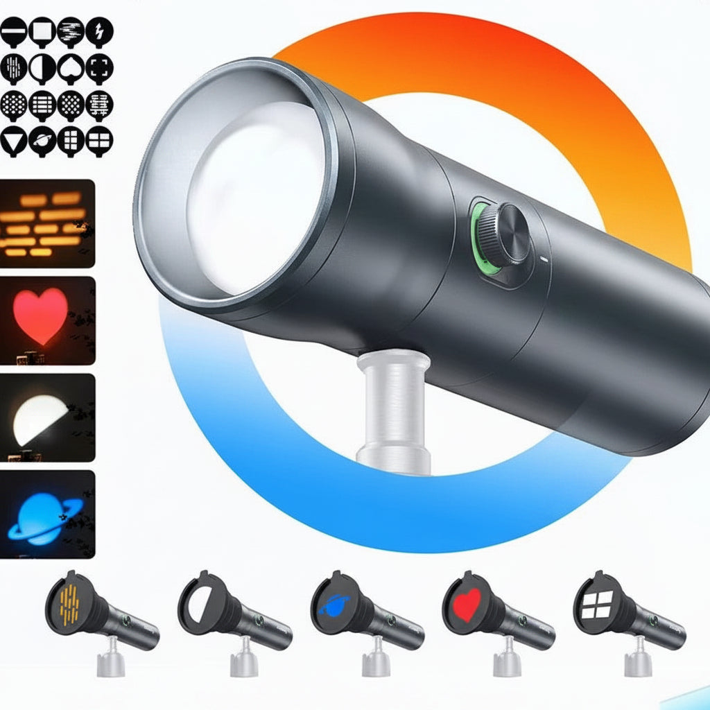 RGB Video Light Phptography Flashlight– RF 10C 7500mAh Rechargeable Photography Fill Light with Four-Color Modes and 20 Creative Lighting Effects