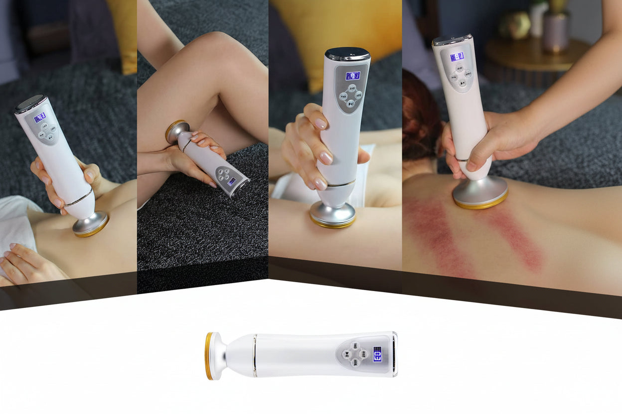 Electric Cupping Massager – Adjustable Vacuum Gua Sha Device with Three Heads for Body Sculpting, Relaxation, Skin Care and Massage