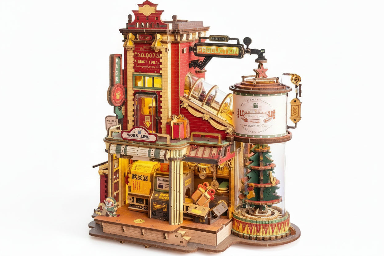 Christmas Wooden Music Box Puzzle – 3D DIY Model Kit with Musical Mechanism for Holiday Crafts, Display and Memorable Gifts