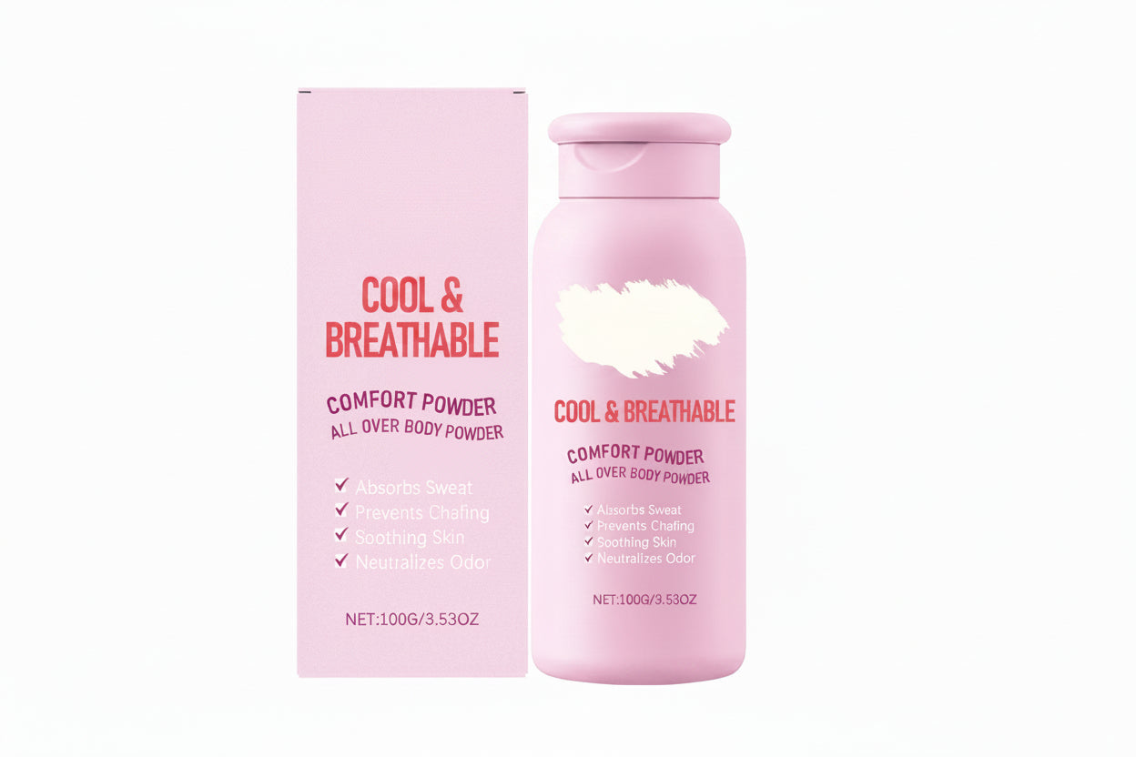 Talcum Body Powder – Sweat-Absorbing Cooling Powder for All-Over Body Comfort, Lightweight Moisture-Wicking Dryness and Non-Greasy Freshness