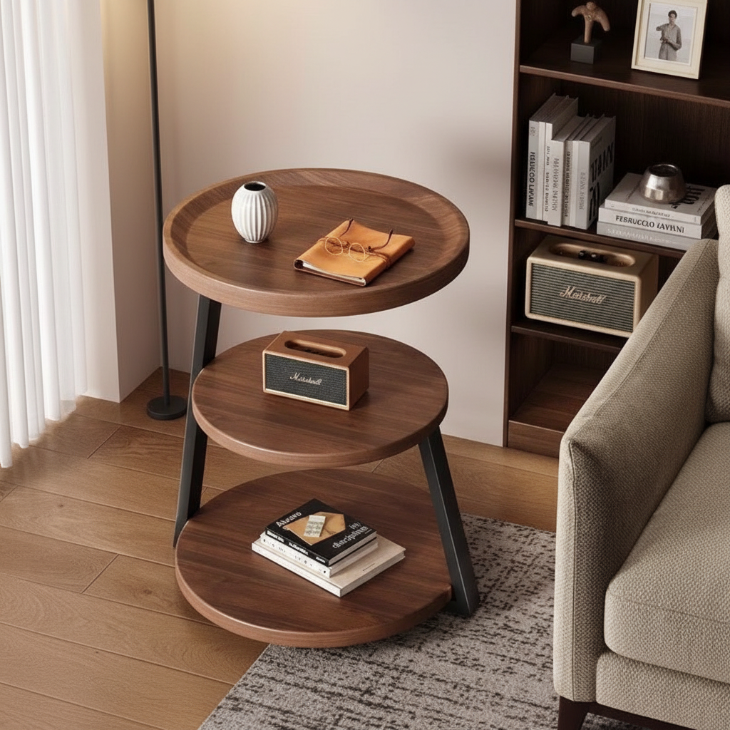 Minimalist Wooden Nightstand – Compact Bedside Table with Storage Shelf for Bedrooms, Small Apartments and Modern Home Furniture