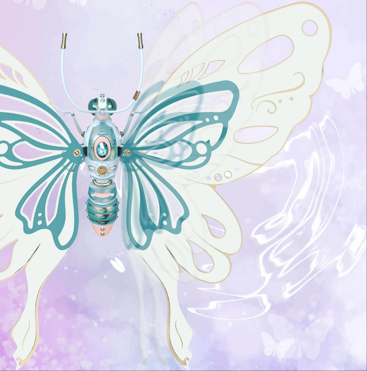 Mechanical Butterfly 3D Puzzle – DIY Wooden Model with Fluttering Wings and LED Lighting for Creative Collectors