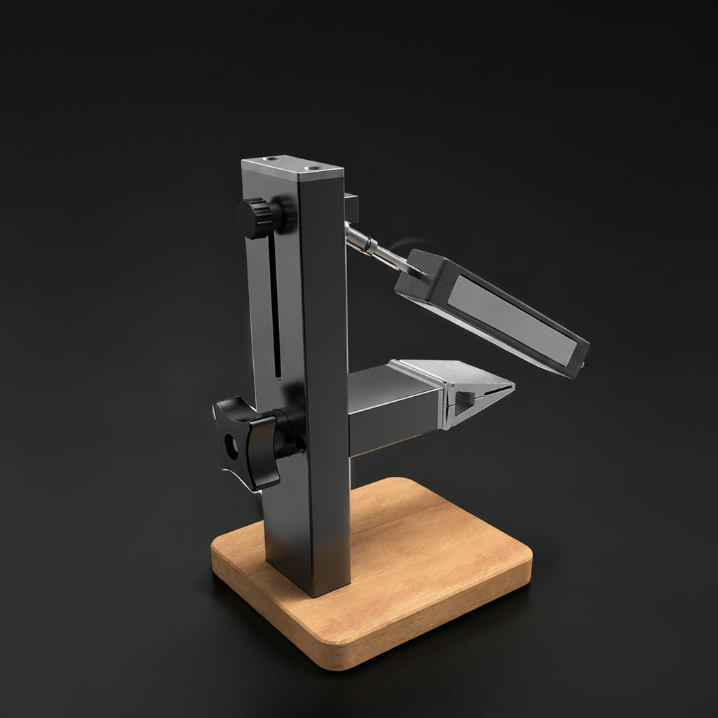 Professional Knife Sharpener System – CNC Aluminum Alloy Fixed-Angle Sharpener with Adjustable 10–30° Angle and Solid Wood Base