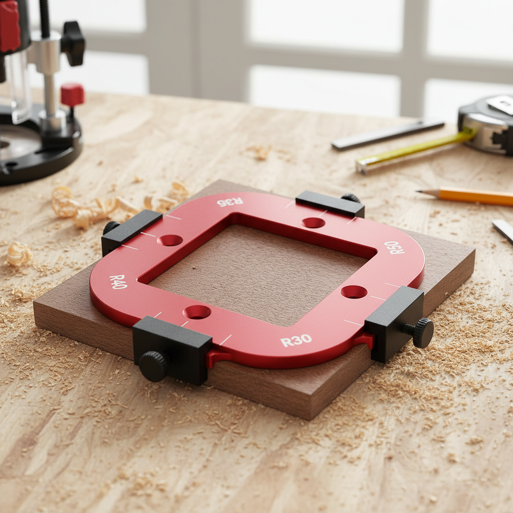Aluminum Wood Router Templates Routing Guide Set – Precision Woodworking Arc Cutting Jig for Accurate Router Projects and DIY Carpentry.