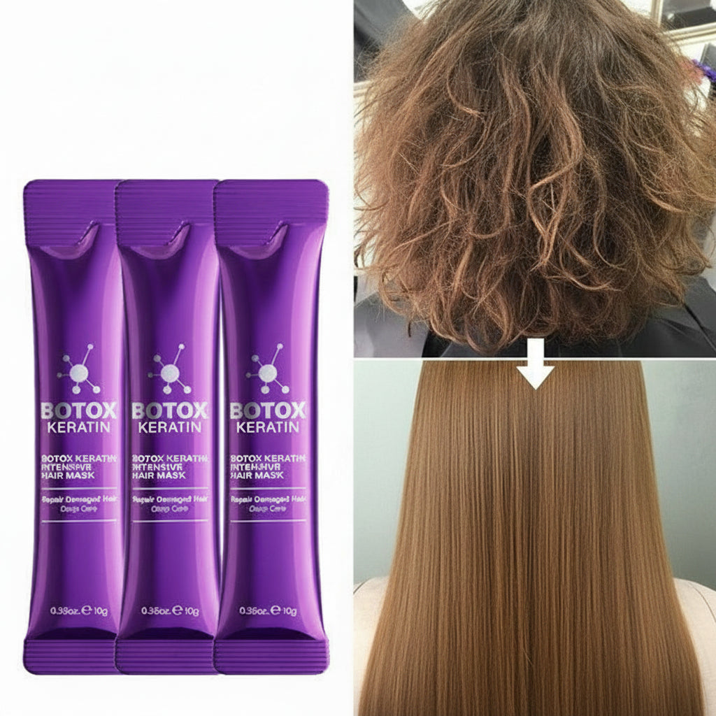 Keratin Hair Repair Mask – Deep Conditioning Treatment for Frizzy Damaged Hair with Silky Smooth Shine in Seconds