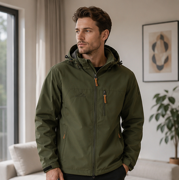 Mens Tactical Windbreaker Jacket-Waterproof Hooded Outdoor Coat for Climbing Hiking and Everyday Weather Protection