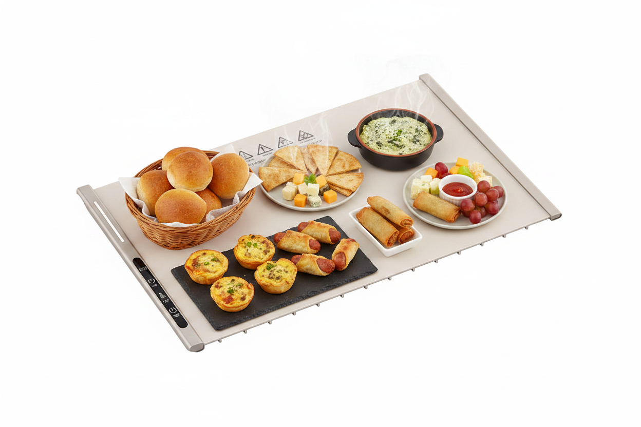 Foldable Electric Food Warmer Tray – Portable Heating Mat with Adjustable Temperature Settings for Fast Meal Warming at Home or Office