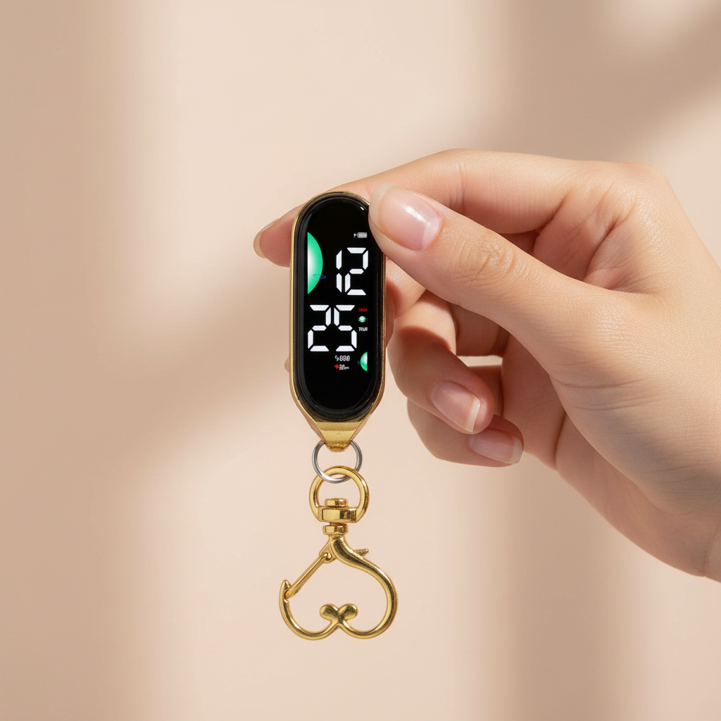 LED Digital Pocket Watch – Waterproof Electronic Hanging Watch with Luminous Display and Carabiner Clip for Kids, Adults and Outdoor Activities