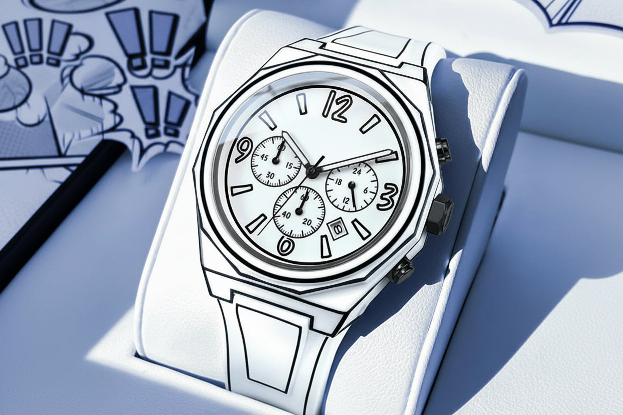 Men’s Fashion Quartz Watch – Waterproof Luminous Manga-Style Wristwatch with Silicone Strap for Everyday Casual Wear, Stylish Gifting and Modern Accessories