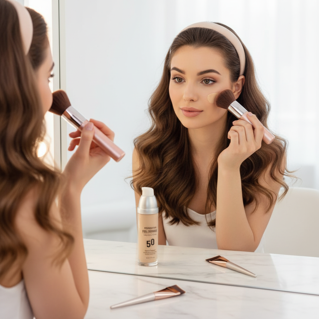 Mineral Powder Foundation Spray Set – DIY Airbrush-Style Concealer and Moisturizing Makeup Kit for Smooth Coverage, Radiant Finish and Holiday Gifting