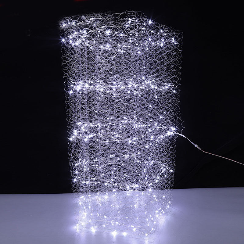 Starry Sky Wedding Ceiling Decor – Luminous Net Light with Wrought Iron Frame for Romantic Event and Party Decorations