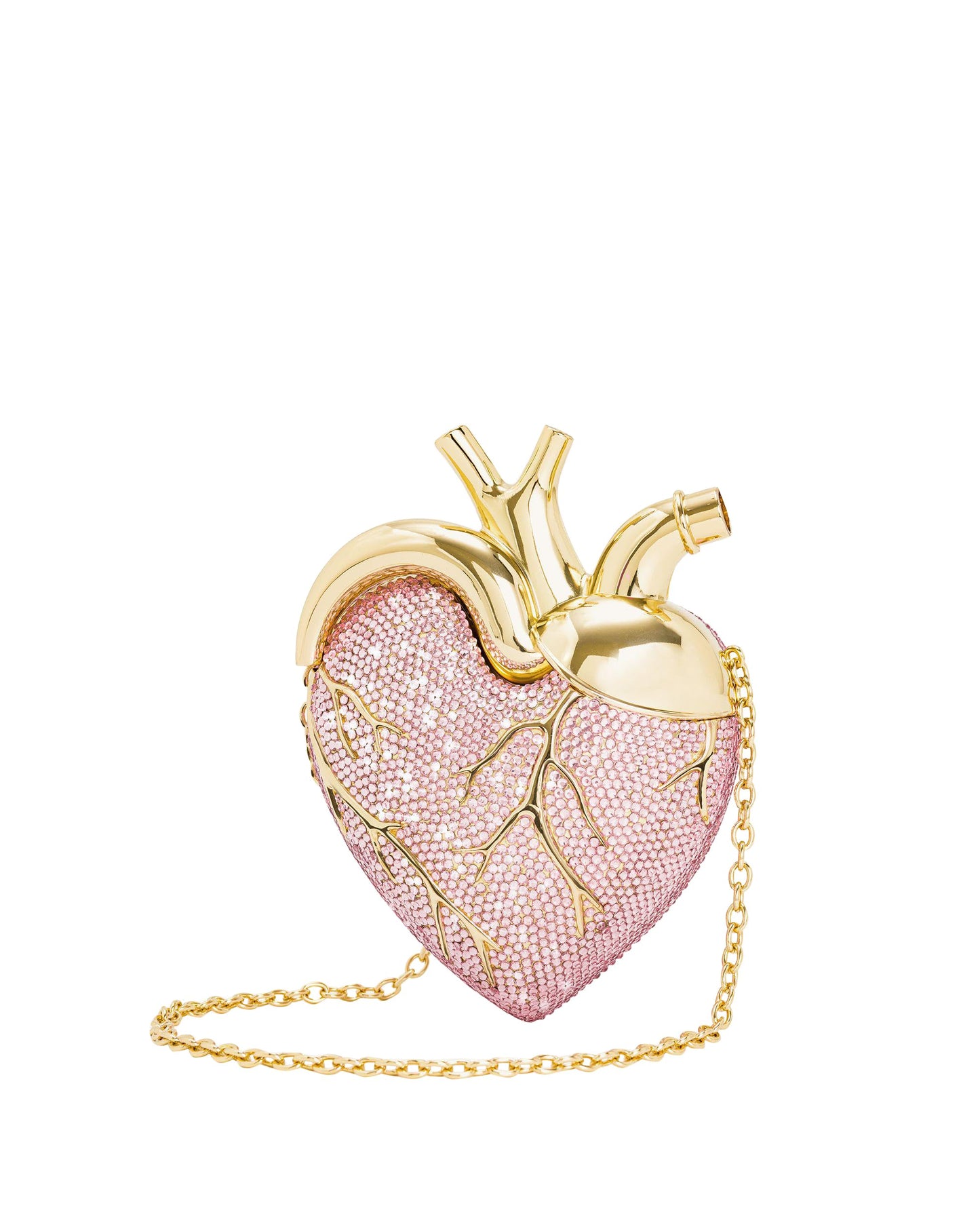 Heart Crystal Evening Handbag – Luxury Rhinestone Chain Purse for Weddings, Cocktail Parties and Elegant Evening Style