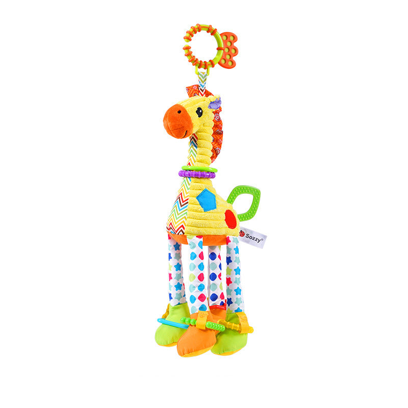 Baby Crib Mobile Toy – Soft Hanging Rattle with Stuffed Animals for Stroller and Nursery, Sensory Stimulation, Grasping and Early Learning