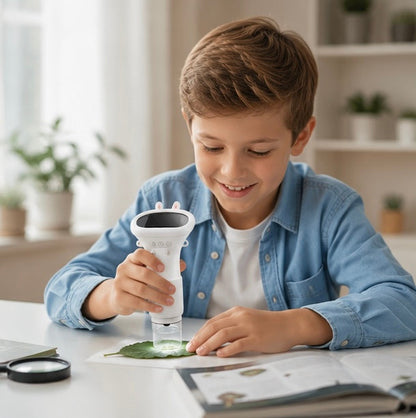 Portable Digital Microscope for Kids – 1000X Handheld Pocket Microscope with IPS Screen, LED Lights and STEM Science Exploration