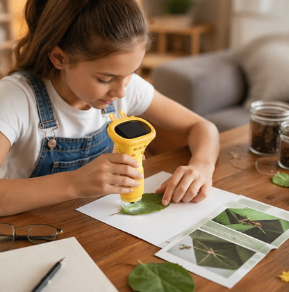 Portable Digital Microscope for Kids – 1000X Handheld Pocket Microscope with IPS Screen, LED Lights and STEM Science Exploration