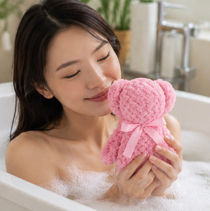 Cute Bear Plush Towel Set - Soft Cartoon Souvenir Gift Towels for Weddings, Birthdays, Party Favors and Kids Gifts