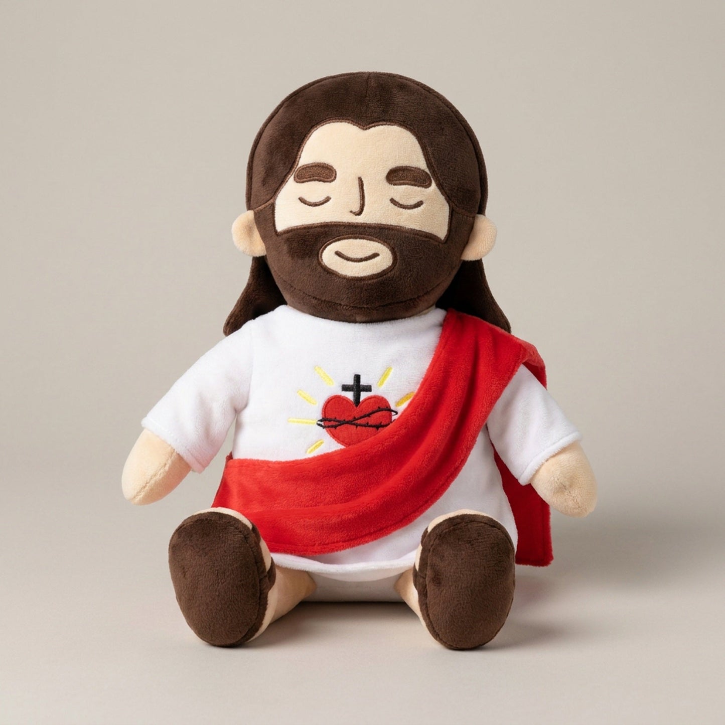 Breathing Jesus Plush Toy – Sacred Heart Comfort Plushie with Calming Breathing Modes for Kids, Easter and Christmas Gifts