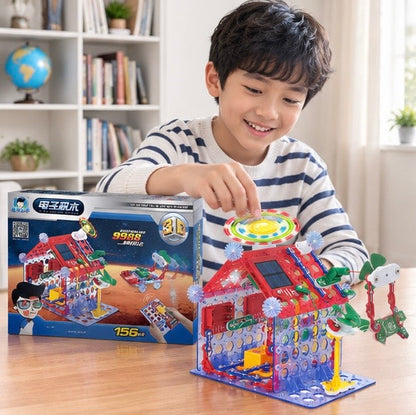 Electronic STEM Building Blocks Kit - Educational Circuit Experiment Toy for Kids Science Learning, Creativity and Exploration Activities