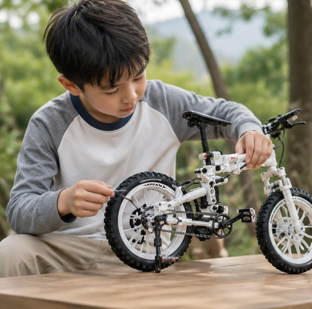 Mountain Bike Building Block Set - Educational Bicycle Model Construction Toy for Kids and Hobby Collectors