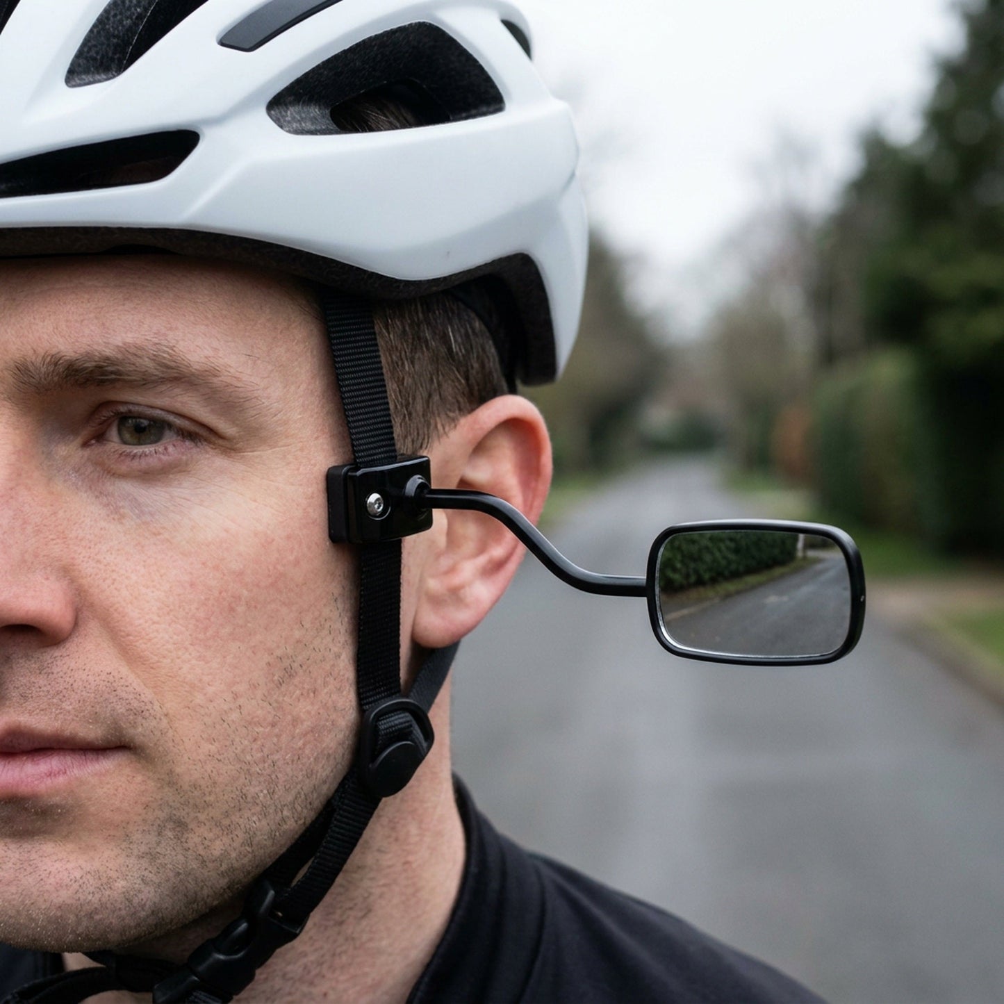 Bike Rearview Mirror for Glasses or Helmet – Mini Clip-On Cycling Mirror (Eyewear Not Included)