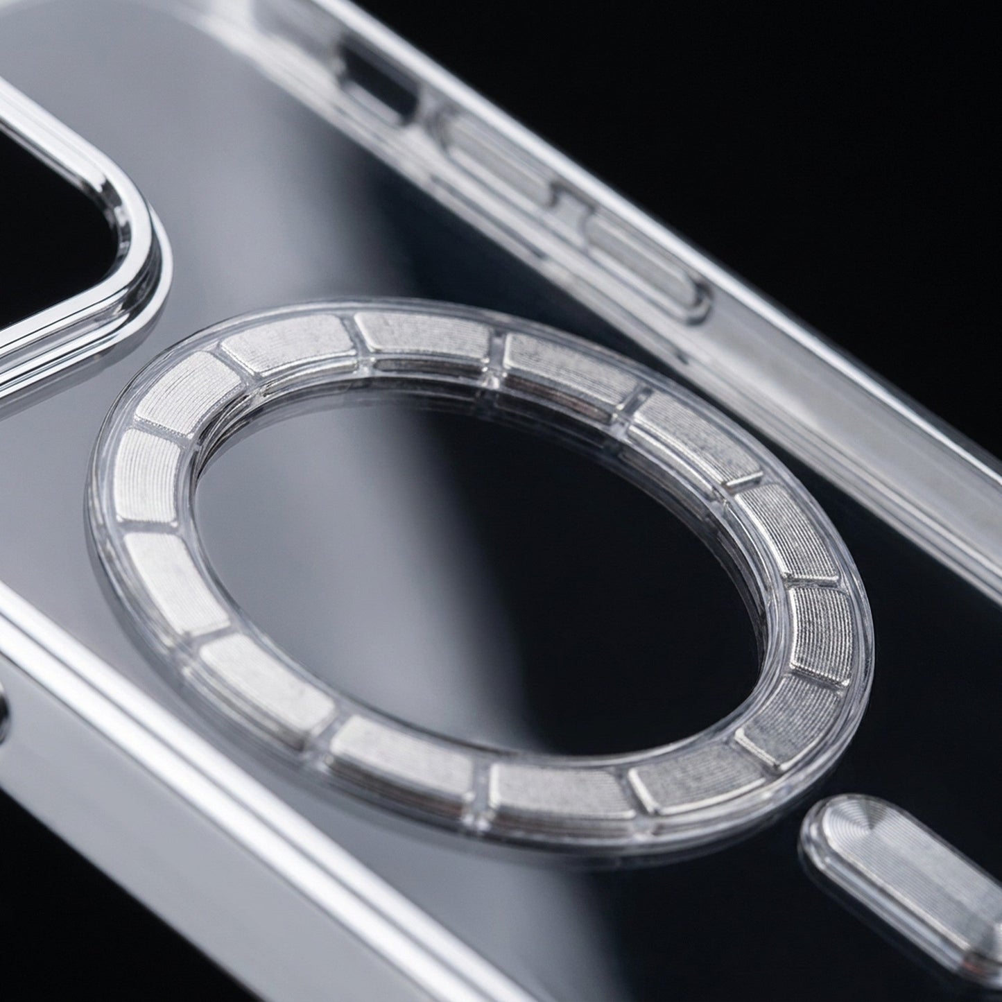 Magnetic Clear iPhone Case – Electroplated Bumper with Raised Camera Rings