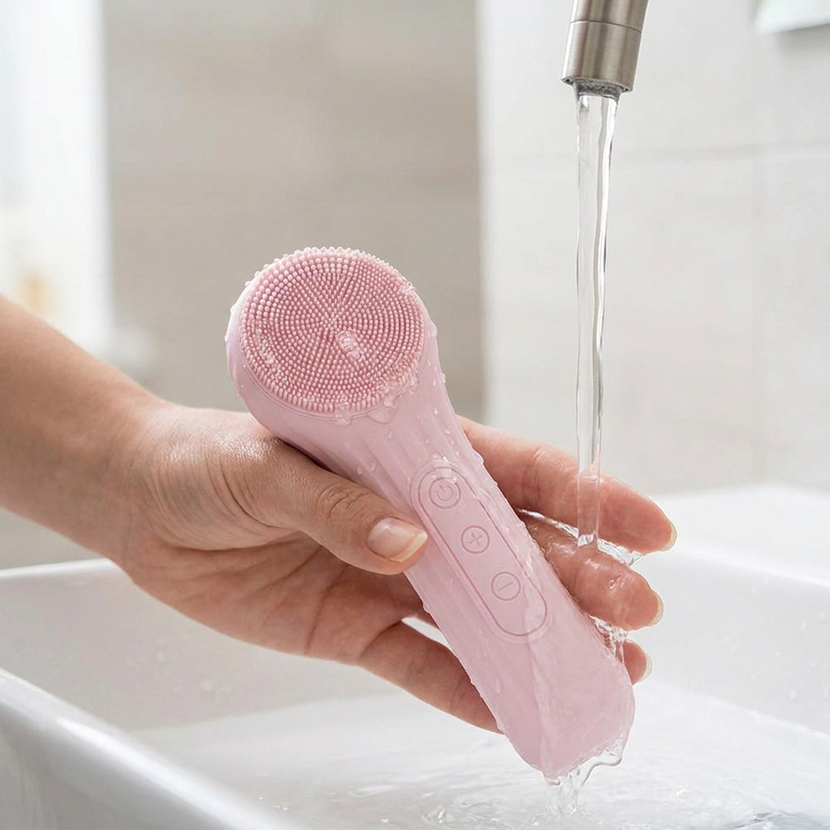 Sonic Facial Cleansing Brush - Waterproof Rechargeable Silicone Skin Care Tool for Deep Cleansing, Exfoliation and Facial Massage