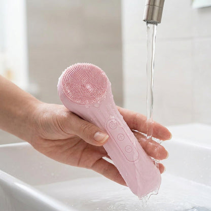 Sonic Facial Cleansing Brush - Waterproof Rechargeable Silicone Skin Care Tool for Deep Cleansing, Exfoliation and Facial Massage