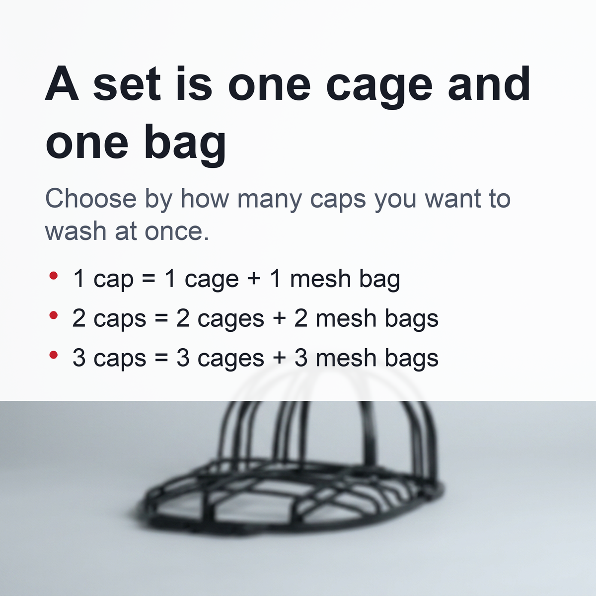 Baseball Cap Washer Cage - Rigid Hat Frame plus Mesh Wash Bag, Holds a Cap's Shape in the Washing Machine or Dishwasher
