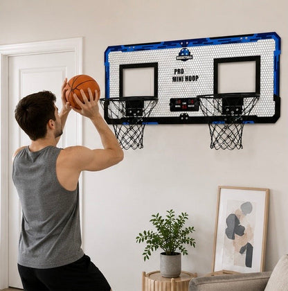 Double Basketball Hoop Game Set - Indoor Outdoor Throwing and Shooting Toy for Active Kids Sports Training and Family Fun