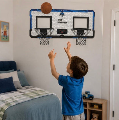 Double Basketball Hoop Game Set - Indoor Outdoor Throwing and Shooting Toy for Active Kids Sports Training and Family Fun