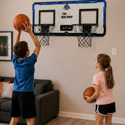 Double Basketball Hoop Game Set - Indoor Outdoor Throwing and Shooting Toy for Active Kids Sports Training and Family Fun