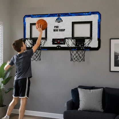 Double Basketball Hoop Game Set - Indoor Outdoor Throwing and Shooting Toy for Active Kids Sports Training and Family Fun