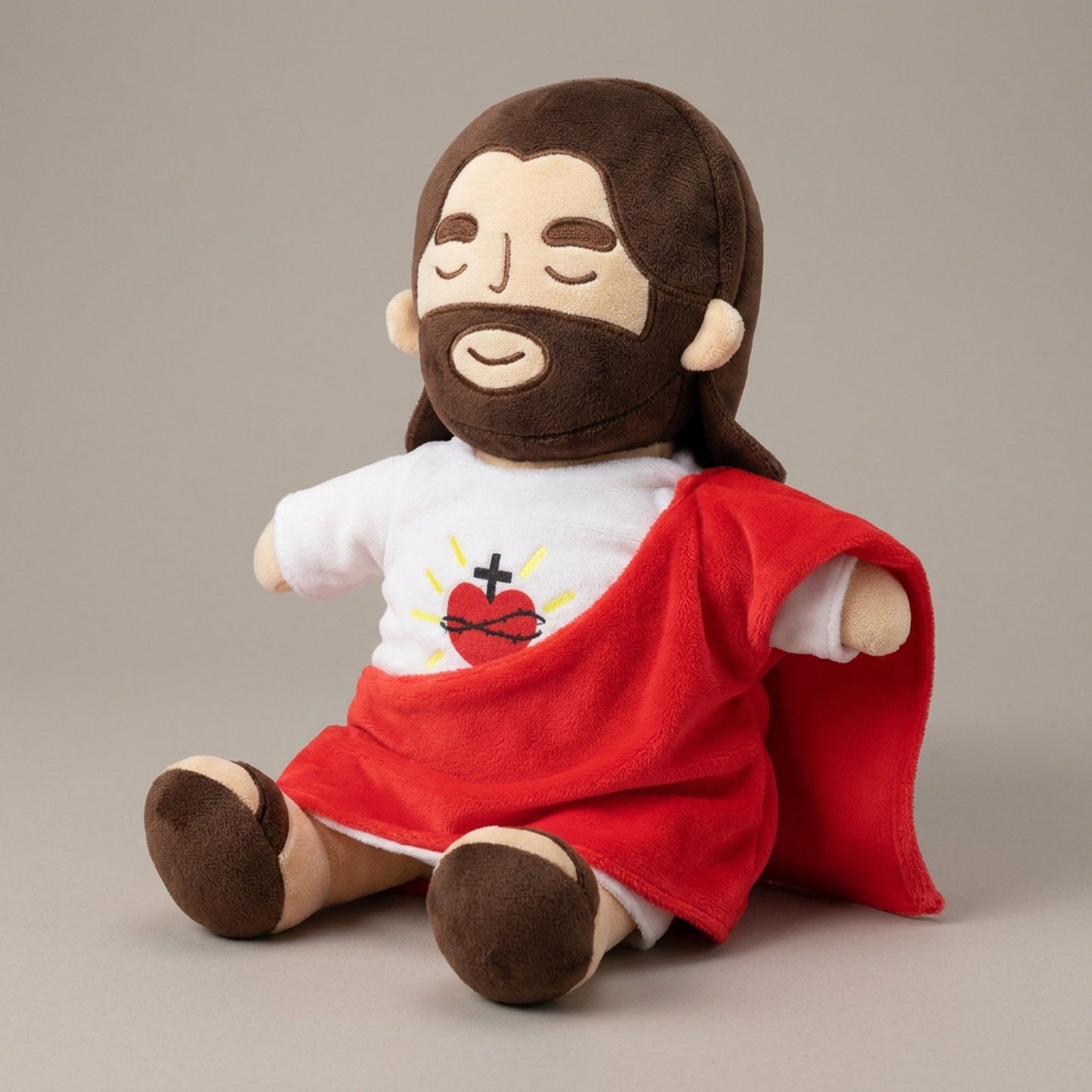 Breathing Jesus Plush Toy – Sacred Heart Comfort Plushie with Calming Breathing Modes for Kids, Easter and Christmas Gifts